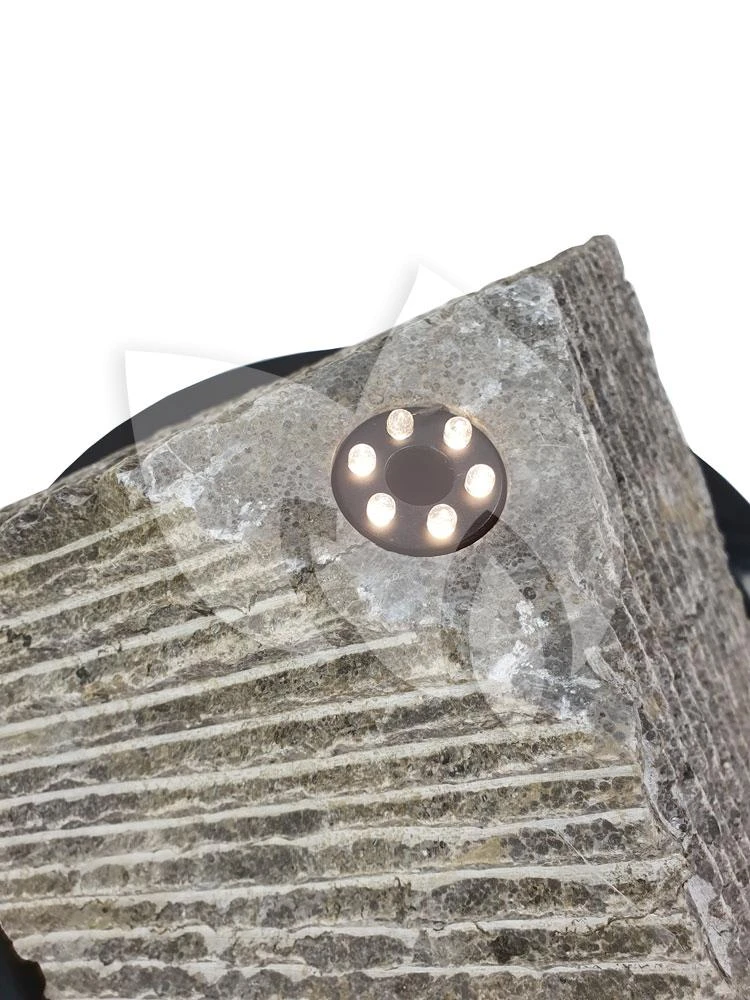 Kubus Waterornament Natuursteen LED 25 Cm Doorsnede 3 Kubus Waterornament Natuursteen LED 25 Cm Doorsnede - Afbeelding 3