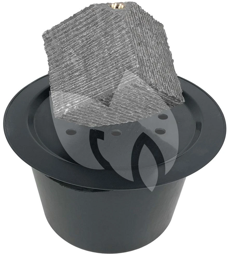 Kubus Waterornament Natuursteen LED 31 Cm Doorsnede 1 Kubus Waterornament Natuursteen LED 31 Cm Doorsnede